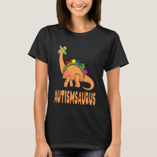 Kids Autism Saurus Awareness Cute Dinosaur Puzzle  T-Shirt