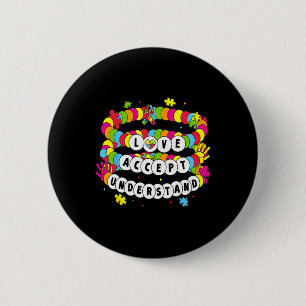 Kids Autistic Girls Love Accept Understand Autism 6 Cm Round Badge