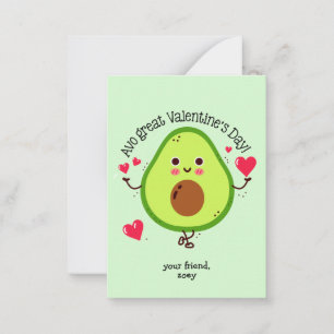 Kids Avocado Valentine's Day  Card