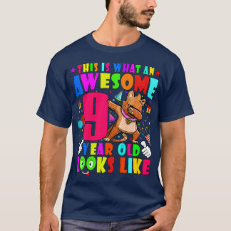 Kids Awesome 9 Year Old Boys Girls 9th Birthday T-Shirt