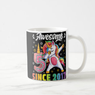 Kids awesome dabbing unicorn birthday 5 year old G Coffee Mug