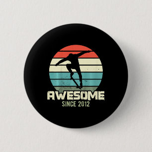 Kids Awesome Since 2012 - 9th Birthday Boy Skatebo 6 Cm Round Badge