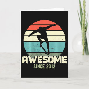 Kids Awesome Since 2012 - 9th Birthday Boy Skatebo Card