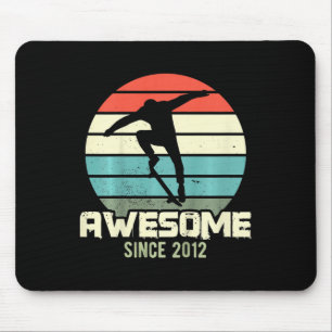 Kids Awesome Since 2012 - 9th Birthday Boy Skatebo Mouse Pad