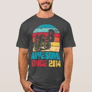 Kids Awesome Since 2014 8th Birthday Monster Truck T-Shirt