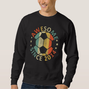 Kids Awesome Since 2014 8th Birthday Soccer Player Sweatshirt
