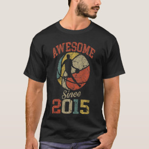 Kids Awesome Since 2015 7th Birthday Basketball T-Shirt