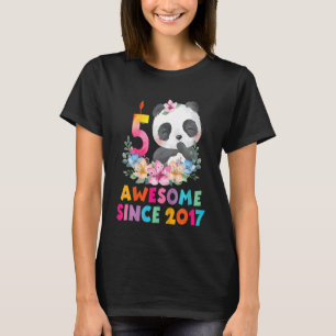 Kids Awesome Since 2017 5th Birthday 5 Years Old P T-Shirt