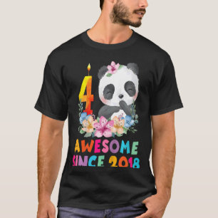 Kids Awesome Since 2018 4th Birthday 4 Years Old P T-Shirt