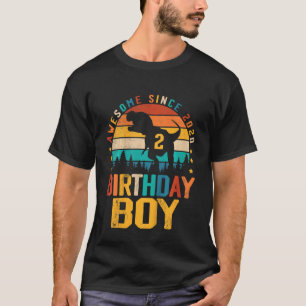 Kids Awesome Since 2020 2nd Birthday Dinosaur 2 Ye T-Shirt