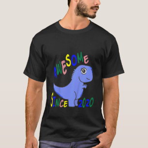Kids Awesome Since 2020 Dinosaur Dino  For Kids Bo T-Shirt