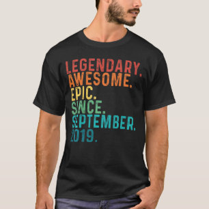 Kids Awesome Since September 2019 3 Years Old 3rd  T-Shirt