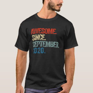 Kids Awesome Since September 2020 2nd Birthday  2  T-Shirt