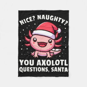 Kids Axolotl Boys Girls Axolotl Questions Christma Fleece Blanket