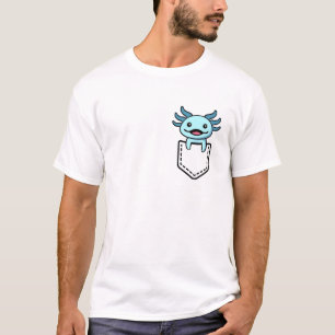 Kids Axolotl Pocket Cute Salamander Mexican Walkin T-Shirt