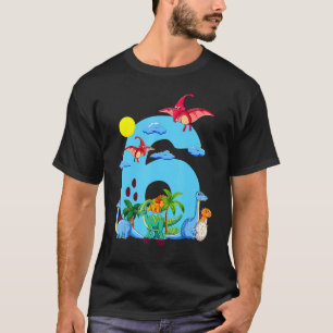 Kids B day  For 6 Year Old Girls Boy Dinosaur Birt T-Shirt
