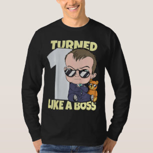 Kids Baby 1st Birthday Boy Girl 1 Year Like A Boss T-Shirt
