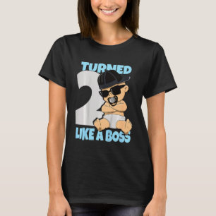 Kids Baby 2nd Birthday Boy Girl 2 Years Like A Bos T-Shirt