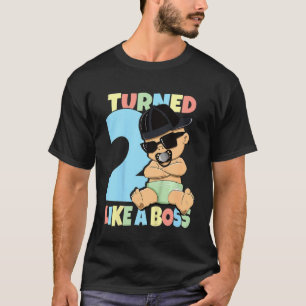 Kids Baby 2nd Birthday Boy Girl 2 Years Like A Bos T-Shirt