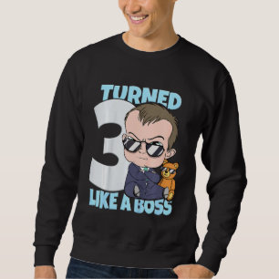 Kids Baby 3rd Birthday Boy Girl 3 Years Like a Bos Sweatshirt