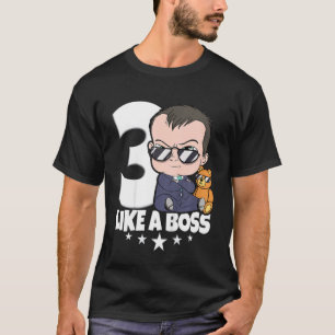 Kids Baby 3rd Birthday Boy Girl 3 Years Like a Bos T-Shirt