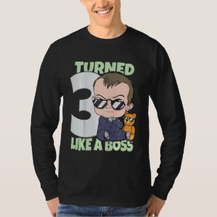 Kids Baby 3rd Birthday Boy Girl 3 Years Like A Bos T-Shirt