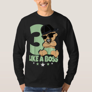 Kids Baby 3rd Birthday Boy Girl 3 Years Like A Bos T-Shirt
