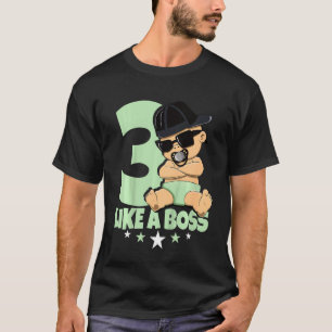 Kids Baby 3rd Birthday Boy Girl 3 Years Like A Bos T-Shirt