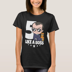 Kids Baby 5th Birthday Boy Girl 5 Years Like A Bos T-Shirt
