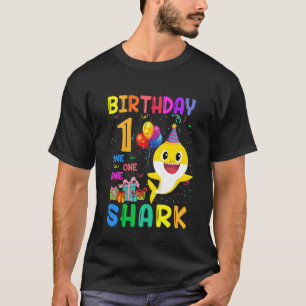 Kids Baby Cute Shark 1st Birthday Boy Girl 1 Year  T-Shirt