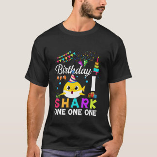 Kids Baby Cute Shark 1St Birthday Boy Girl 1 Year T-Shirt