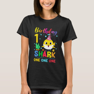 Kids Baby Cute Shark 1st Birthday Boy Girl 1 Year  T-Shirt