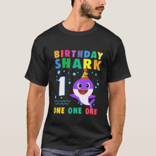 Kids Baby Cute Shark 1St Birthday Boy Girl 1 Year T-Shirt