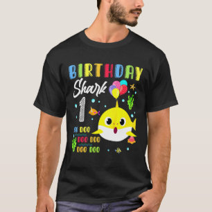 Kids Baby Cute Shark 1st Birthday Boy Girl 1 Year  T-Shirt