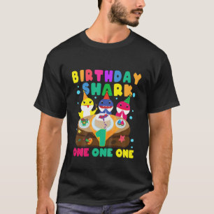 Kids Baby Cute Shark 1St Birthday Boy Girl 1 Year T-Shirt