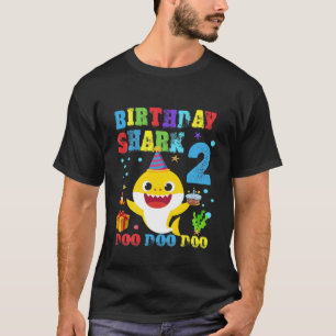Kids Baby Cute Shark 2Nd Birthday Boy Girl 2 Year T-Shirt