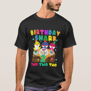 Kids Baby Cute Shark 2Nd Birthday Boy Girl 2 Year T-Shirt