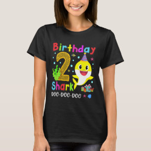 Kids Baby Cute Shark 2nd Birthday Boy Girl 2 Year  T-Shirt