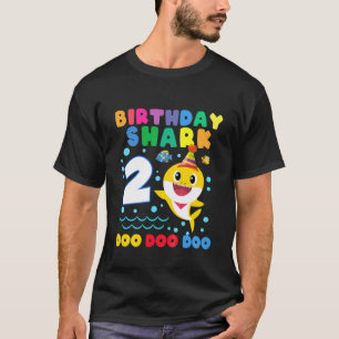 Kids Baby Cute Shark 2Nd Birthday Boy Girl 2 Year T-Shirt