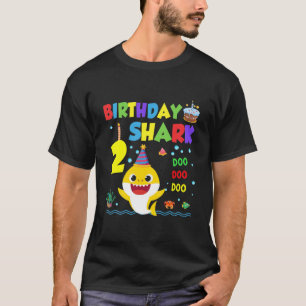 Kids Baby Cute Shark 2Nd Birthday Boy Girl 2 Year T-Shirt
