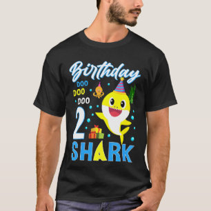 Kids Baby Cute Shark 2nd Birthday Boy Girl 2 Year T-Shirt