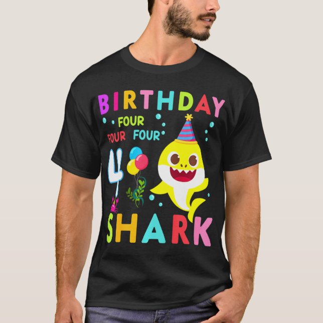 Kids Baby Cute Shark 3rd Birthday Boy Girl 3 Year  T-Shirt (Front)