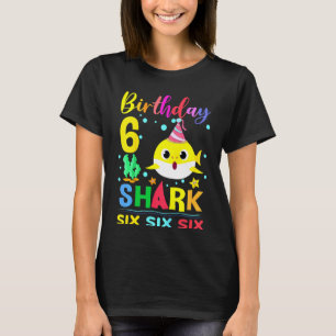 Kids Baby Cute Shark 6th Birthday Boy Girl 6 Year  T-Shirt