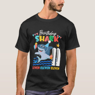 Kids Baby Cute Shark Birthday Boy 11 Year Old Gift T-Shirt