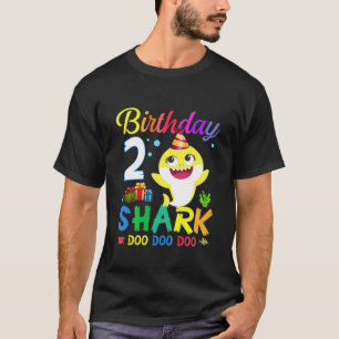 Kids Baby Cute Shark Birthday Boy 2 Year Old Gift T-Shirt