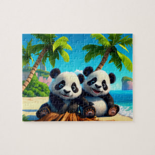Kids Baby Pandas Jigsaw Puzzle - Tropical