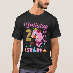 Kids Baby Shark 2Nd Birthday Boy Girl Two 2 Year O T-Shirt