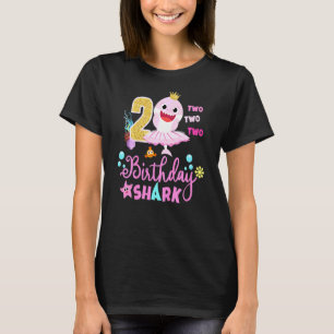 Kids Baby Shark 2nd Birthday Boy Girl Two 2 Year O T-Shirt