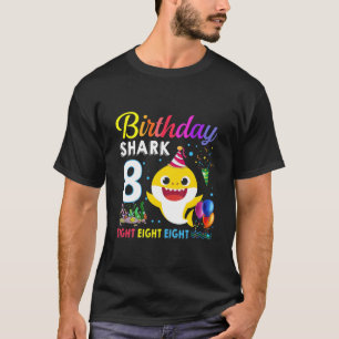 Kids Baby Shark 8Th Birthday Boy Girl 8 Year Old G T-Shirt