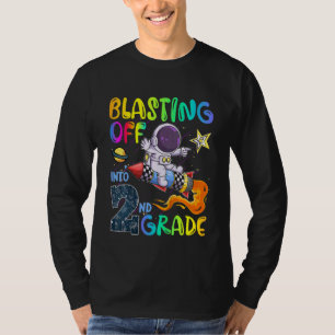 Kids Back To School Blasting Off Into 2nd Grade As T-Shirt